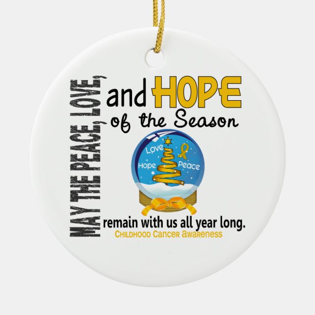 Childhood Cancer Christmas 3 Snow Globe Ornaments (Front)