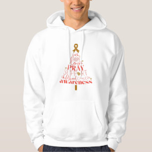 childhood cancer Christmas Adult Pullover Hoodie