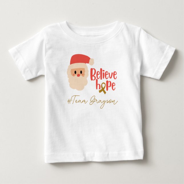 childhood cancer Christmas Custom Baby T-Shirt (Front)