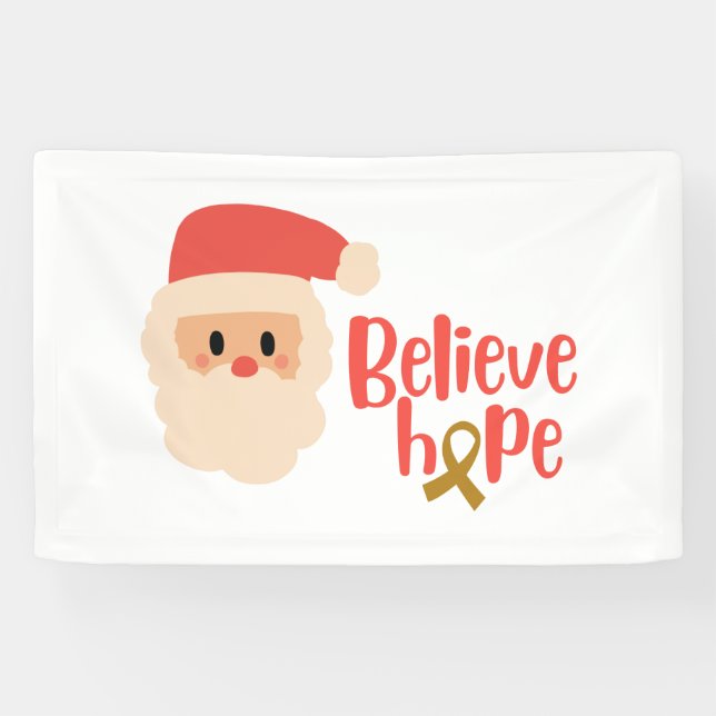 childhood cancer Christmas Holiday Banner Sign (Horizontal)