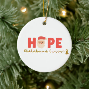 childhood cancer Christmas Hope Santa Ornament