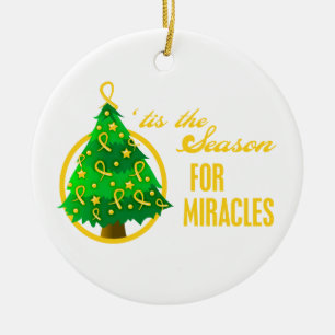 Childhood Cancer Christmas Miracles Ceramic Tree Decoration