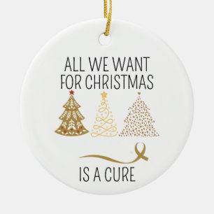 Childhood Cancer Christmas ornament, cure cancer  Ceramic Ornament
