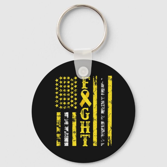 Childhood Cancer Cure Childhood Cancer Awareness M Key Ring (Front)