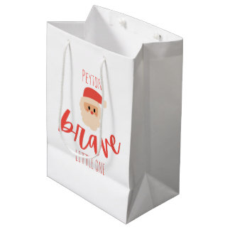 childhood cancer Custom brave Christmas Santa  Medium Gift Bag