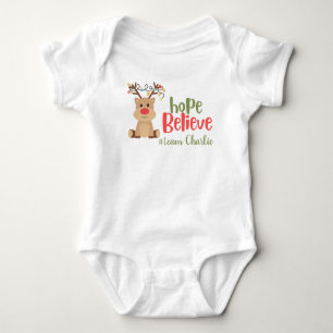 childhood cancer. Custom Christmas Baby Bodysuit