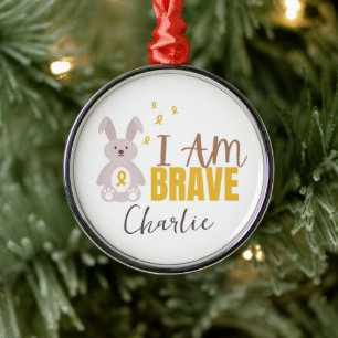 childhood cancer. Custom name.brave. Ornament