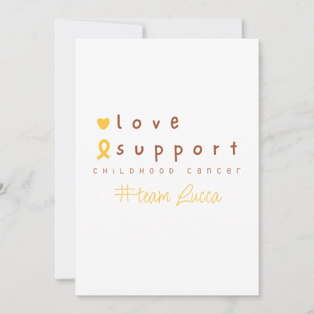 childhood cancer Custom Name Invitation  (Front)