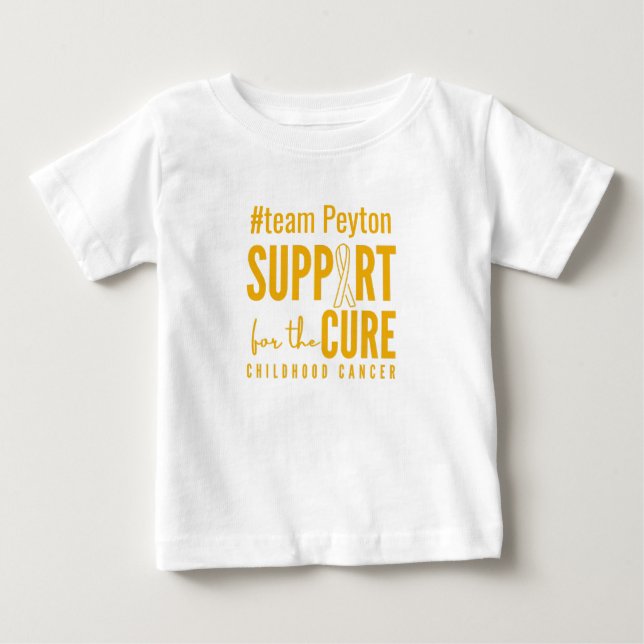 childhood cancer custom name support Baby T-Shirt (Front)