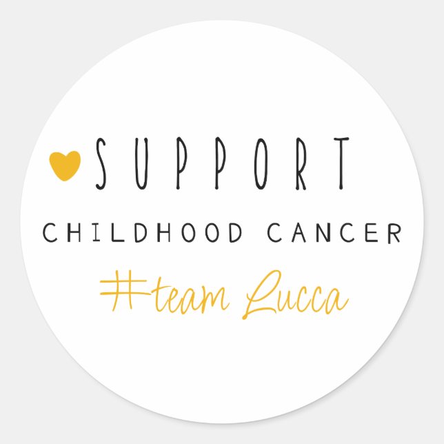 childhood cancer. Custom #team name. Stickers (Front)