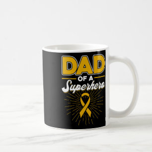 Childhood Cancer Dad Of A Superhero Ribbon Coffee Mug