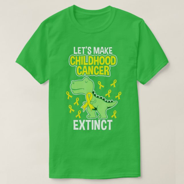 Childhood Cancer Extinct Dinosaur Dino Pediatricia T-Shirt (Design Front)