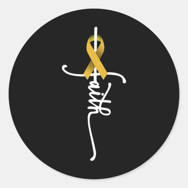Childhood Cancer Faith Childhood Cancer Awareness  Classic Round Sticker (Front)