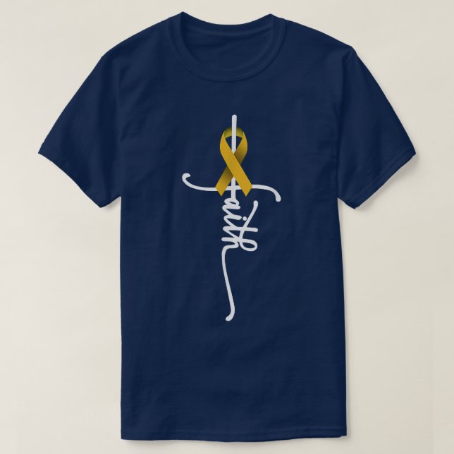 Childhood Cancer Faith Childhood Cancer Awareness  T-Shirt (Design Front)
