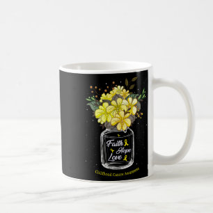 Childhood Cancer Faith Love Hope Flower Jar Awaren Coffee Mug