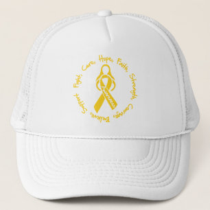 Childhood Cancer Fight Cure Hope Logo Trucker Hat
