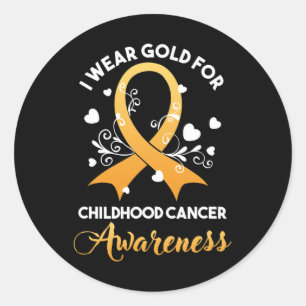 Childhood Cancer Fighter Awareness Month Wear Gold Classic Round Sticker