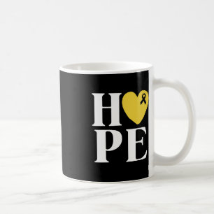 Childhood Cancer Fighter Hope Gold Ribbon Awarene Coffee Mug