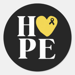 Childhood Cancer Fighter Hope Gold Ribbon Awarenes Classic Round Sticker