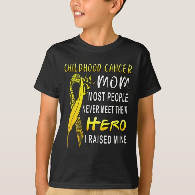 Childhood Cancer Fighter Mum My Son Is My Hero Wom T-Shirt (Front)