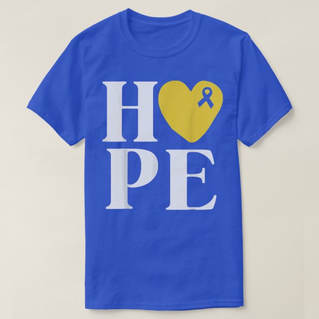 Childhood Cancer Fighter Shirts Hope Gold Ribbon A (Design Front)