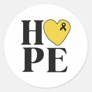 Childhood Cancer Fighter Shirts Hope Gold Ribbon A Classic Round Sticker