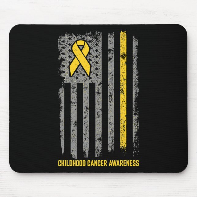 Childhood Cancer  Flag Childhood Cancer Awareness  Mouse Pad (Front)