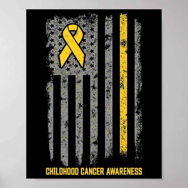 Childhood Cancer  Flag Childhood Cancer Awareness  Poster (Front)