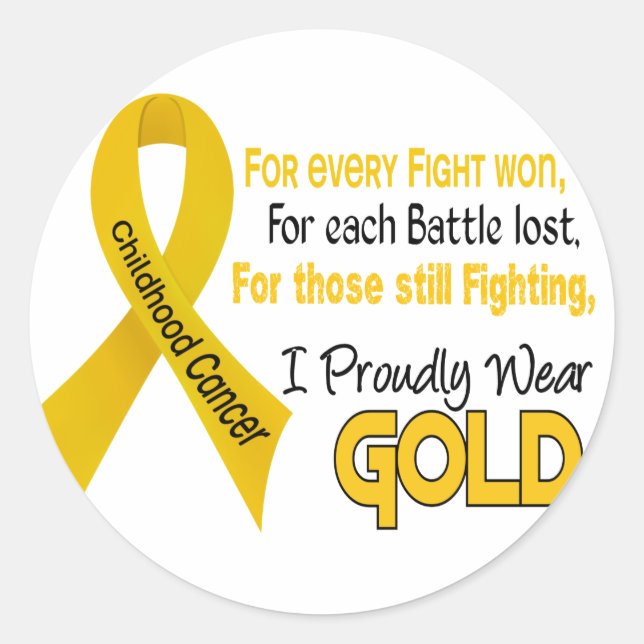 Childhood Cancer For Every…..I Proudly Wear Gold 1 Classic Round Sticker (Front)