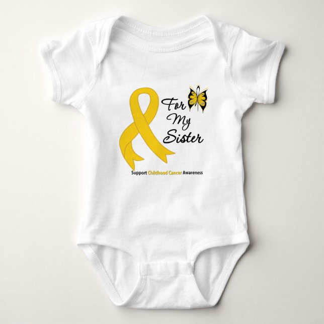 Childhood Cancer For My Sister Baby Bodysuit (Front)