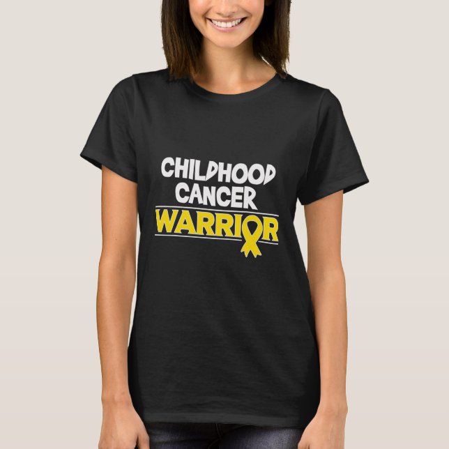 Childhood Cancer Gift Gold Awareness Ribbon  T-Shirt (Front)