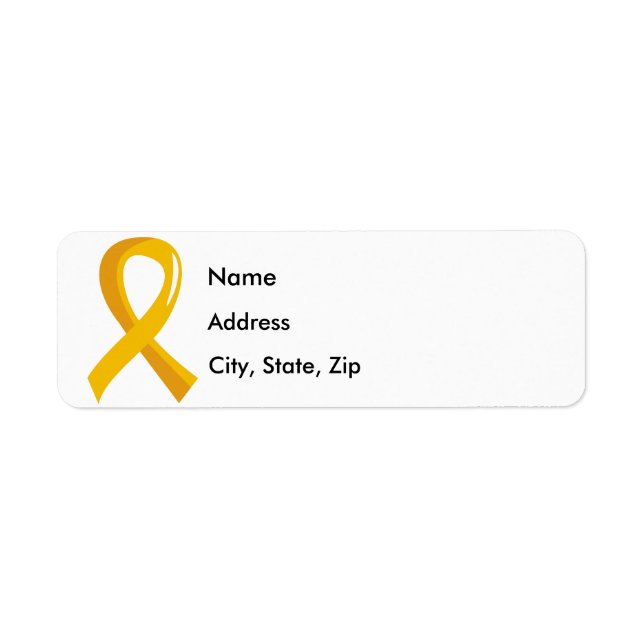 Childhood Cancer Gold Ribbon 3 Return Address Label (Front)