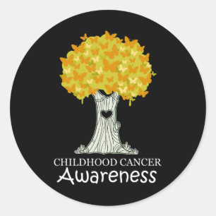 Childhood Cancer Gold Ribbon Awareness Month  Classic Round Sticker