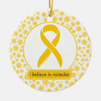 Childhood Cancer Gold Ribbon Ornament