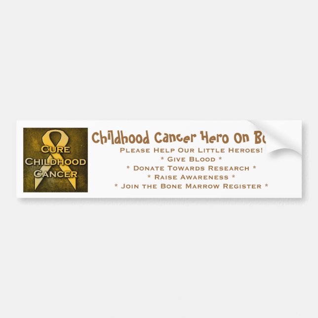 Childhood Cancer Hero On Board Bumper Sticker (Front)
