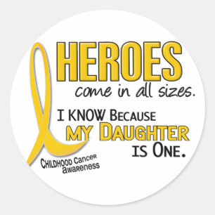 Childhood Cancer Heroes All Sizes 1 Daughter Classic Round Sticker