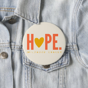 childhood cancer HOPE gold heart Buttons