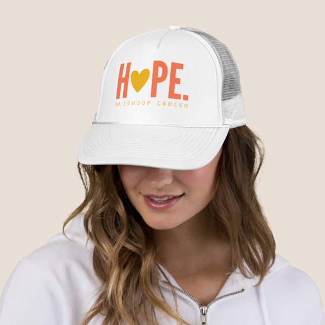 childhood cancer HOPE gold heart Hat (In Situ)