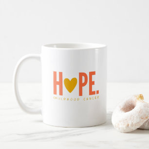 childhood cancer HOPE gold heart Mug
