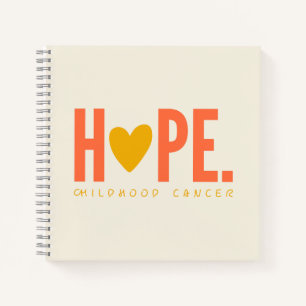 childhood cancer HOPE gold heart Notebook Journal