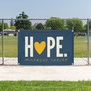childhood cancer HOPE heart Banner Outdoor Sign