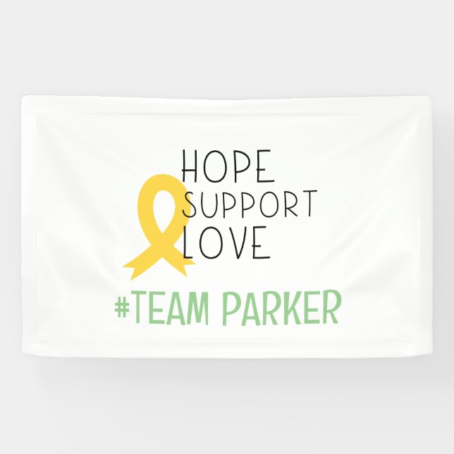 childhood cancer. hope #team Name custom Banner (Horizontal)