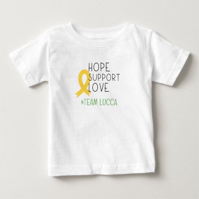childhood cancer.hope#teamName Custom Baby T-Shirt (Front)