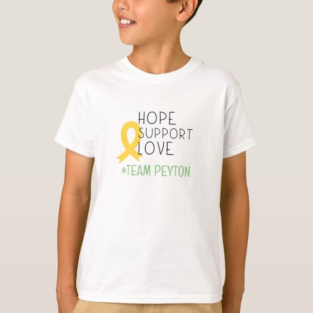 childhood cancer.hope#teamName Custom Kids T-Shirt (Front)