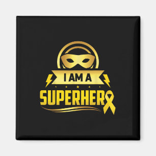 Childhood Cancer I Am A Superhero Ribbon Magnet