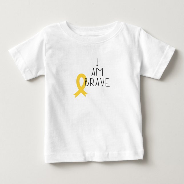 childhood cancer. I am brave. Baby T-Shirt (Front)