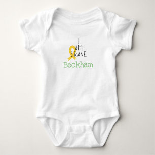 childhood cancer. I am brave.Custom Baby Bodysuit 
