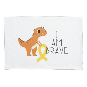 childhood cancer I am brave dino Pillowcase