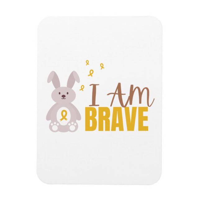 childhood cancer.I am brave. Flexible Photo Magnet (Vertical)