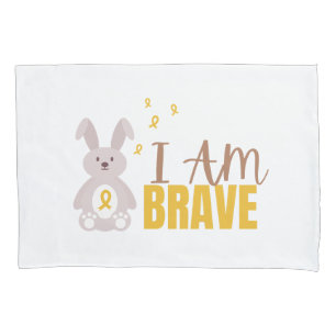 childhood cancer I am brave Pillowcase